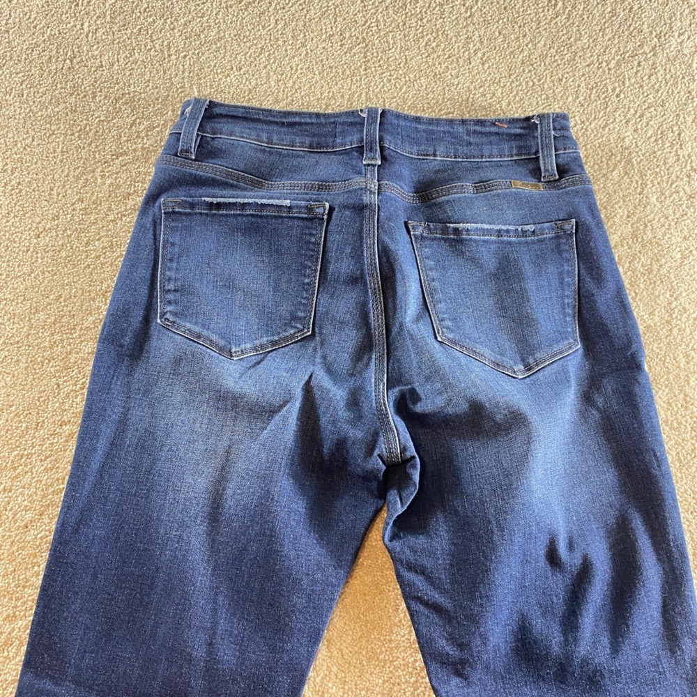 KanCan Skinny Jeans Womens 9/28 Dark Wash Excellent Distressed Button Fly - Picture 11 of 12